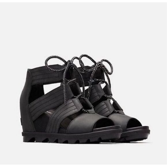 Sorel Joanie ll Lace Sandal size 9.5 in black - Picture 1 of 8